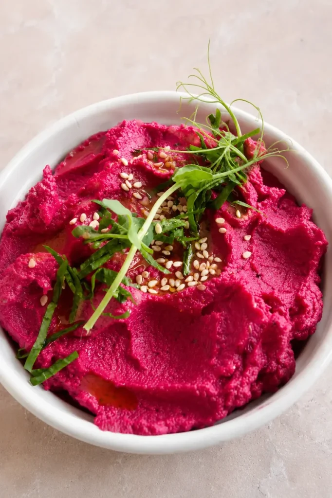 Pink Hummus with Chickpeas and Beetroot