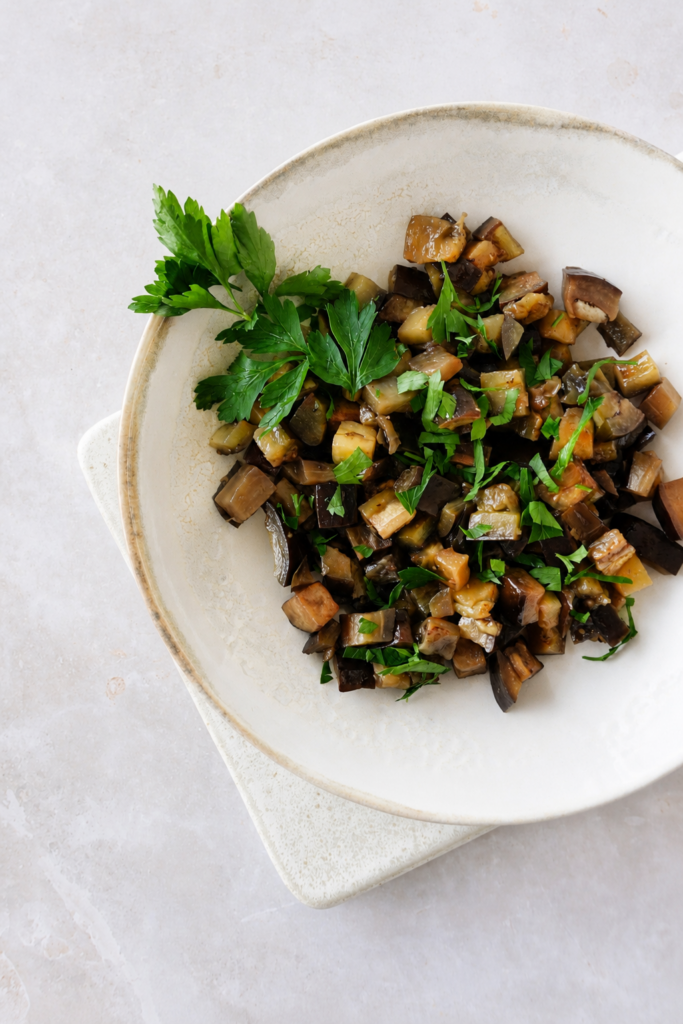 Sauteed Eggplant with Garlic and Herbs