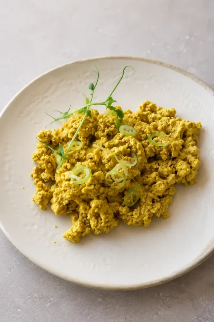 Vegan Scrambled Eggs That Are Soft, Creamy and High in Protein