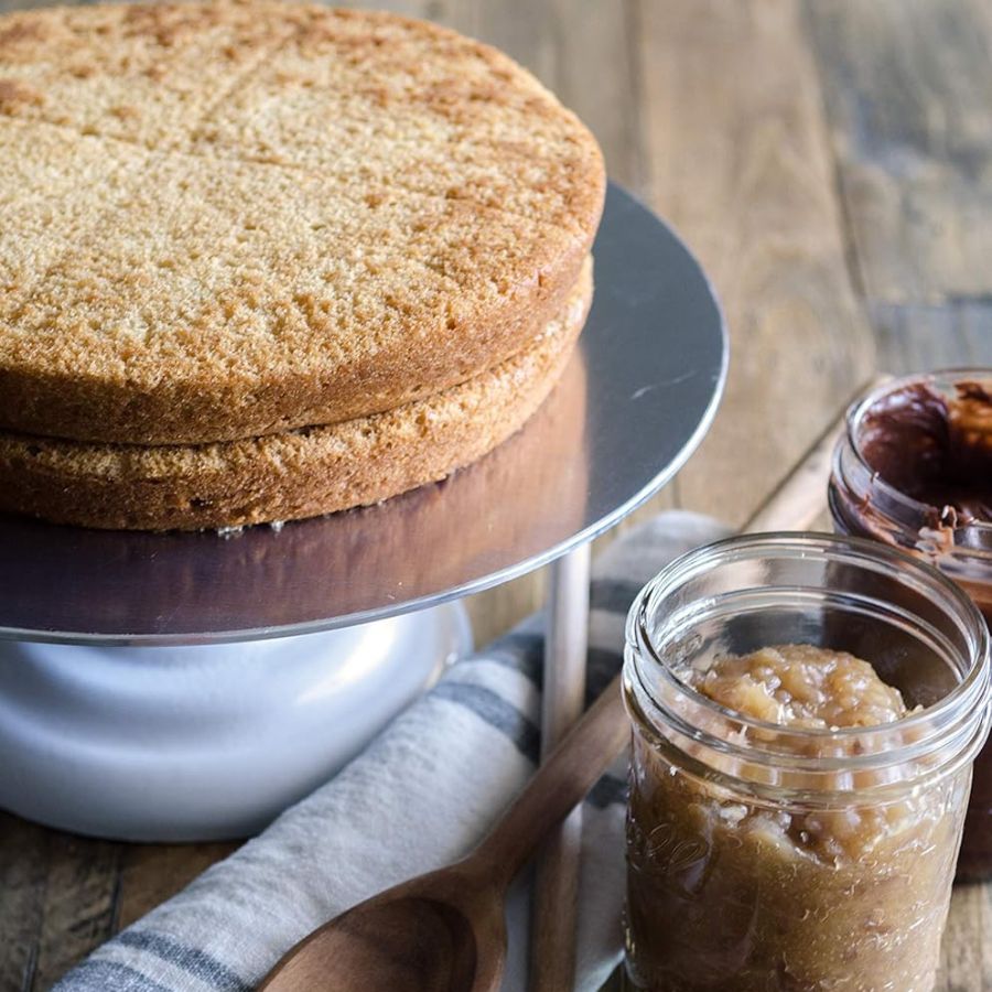 Powdered egg substitute for baking — gluten free vegan sponge cake made with Bob's Red Mill Egg Replacer
