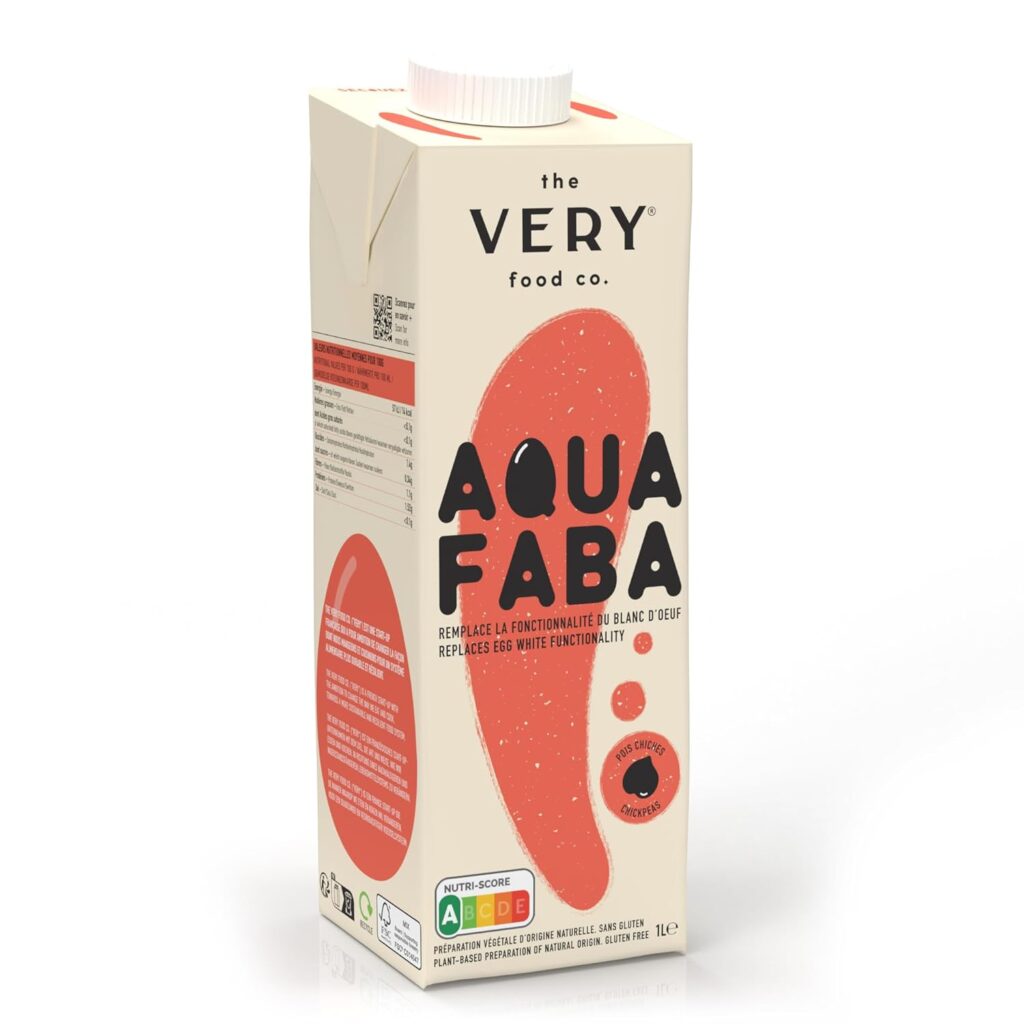 Liquid egg white substitute — The VERY food co. Aquafaba chickpea water 1 litre carton

