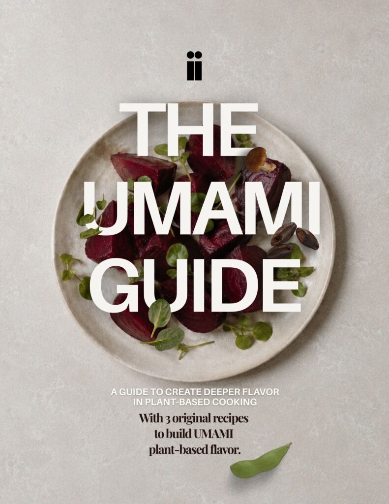 Book Cover of the inumami guide, a book about how to create deeper flavour in plant -based cooking.